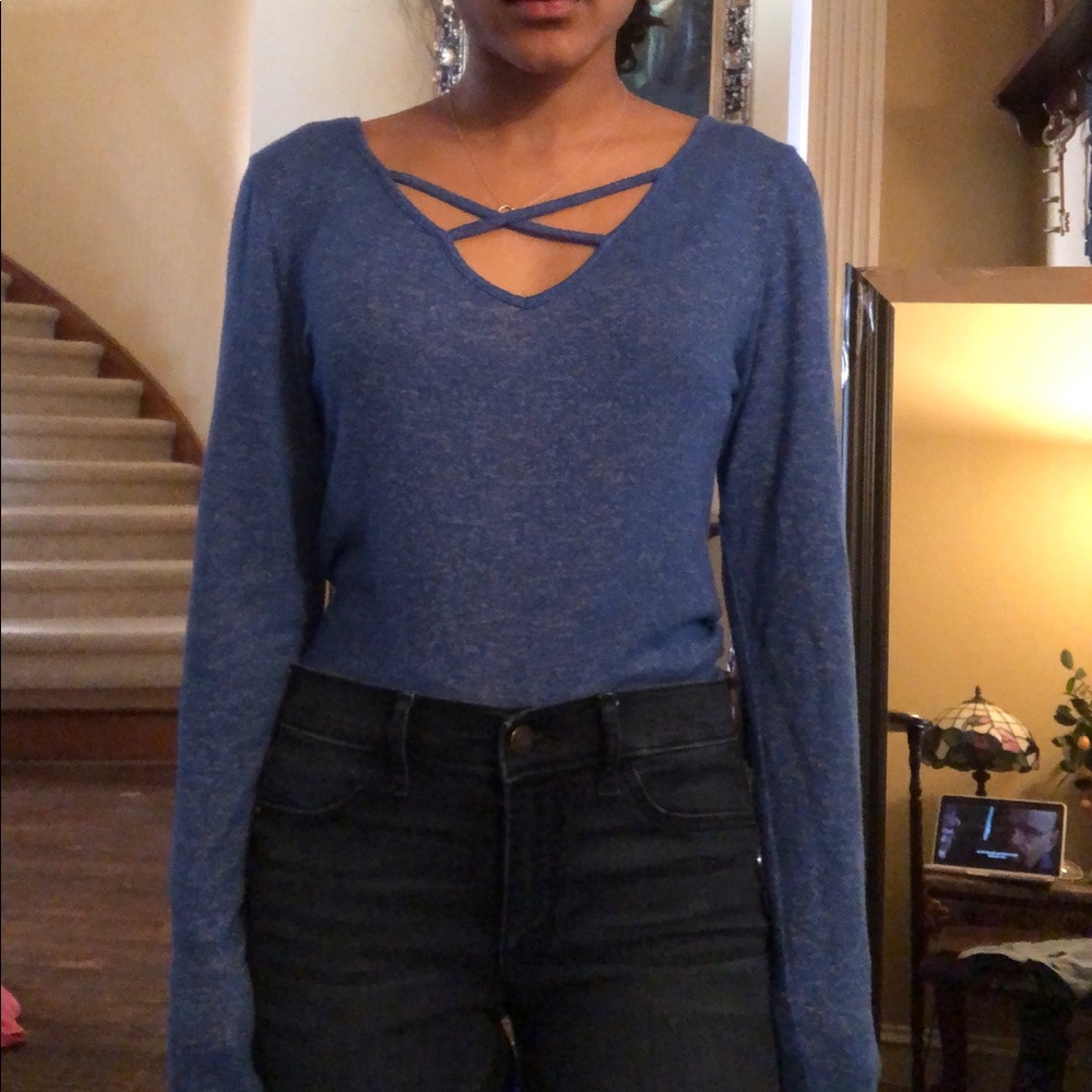 Royal Blue Soft Long-Sleeve Top